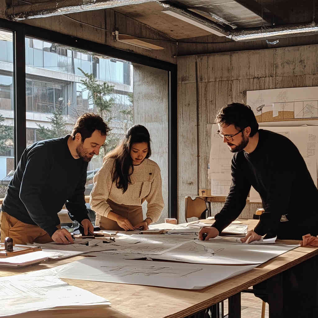 Our dedicated team at work on a sustainable project