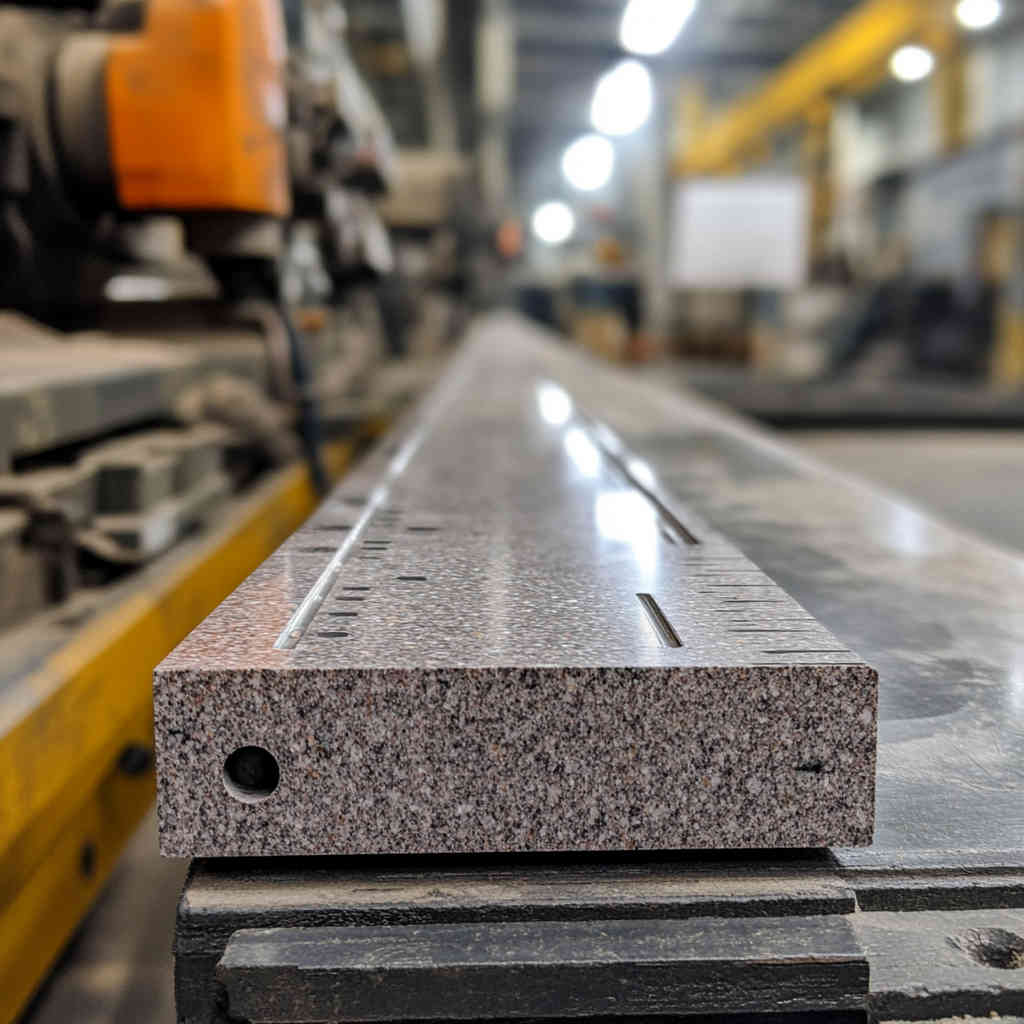 Granite straight ruler in manufacturing quality control